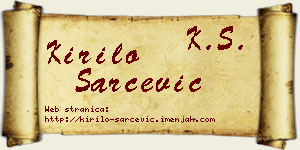 Kirilo Šarčević vizit kartica